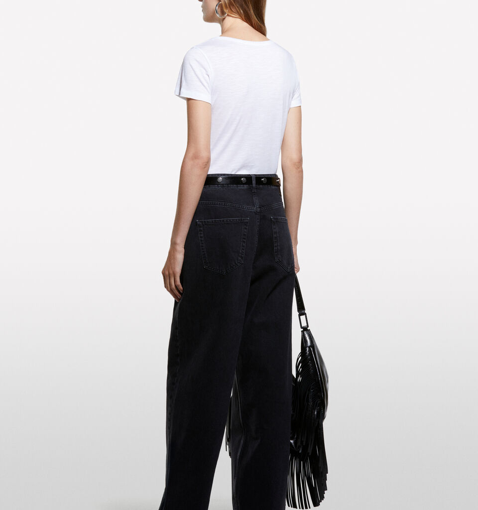 White crew neck t-shirt - women's short sleeve t-shirts - White | Sisley image number 2